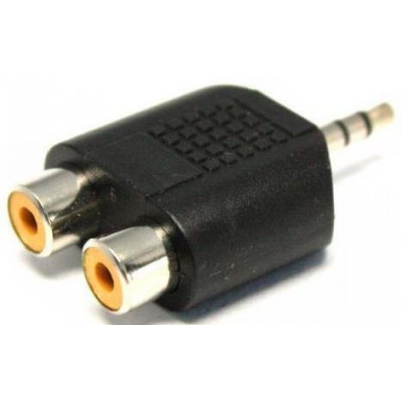 TeknoGreen 3.5Mm Stereo Erkek 2 Rca Dişi Jack (10'lu Paket)