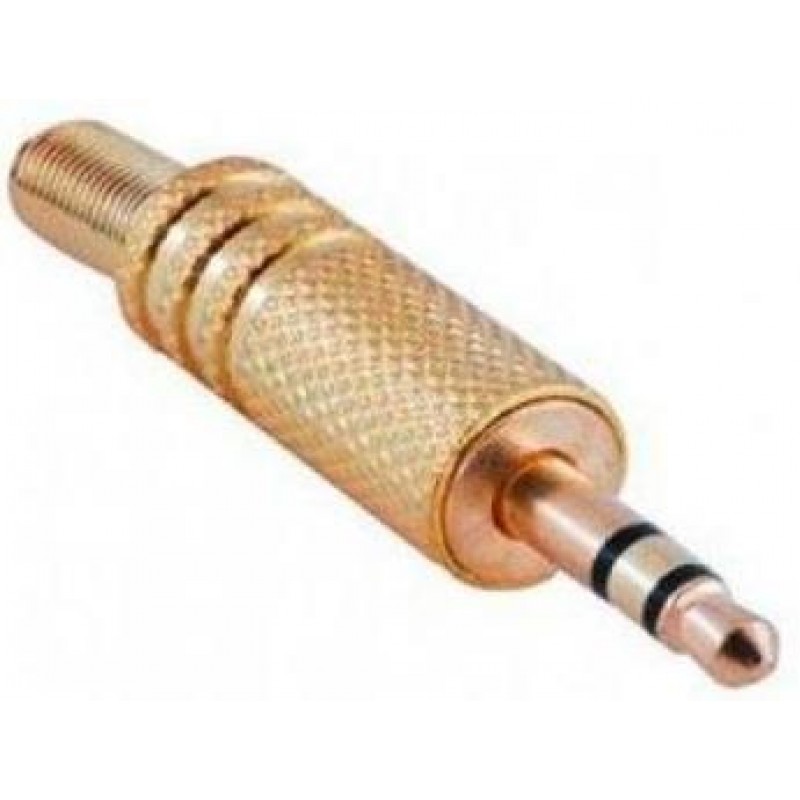 TeknoGreen 3.5Mm Stereo Metal Erkek Jack Gold