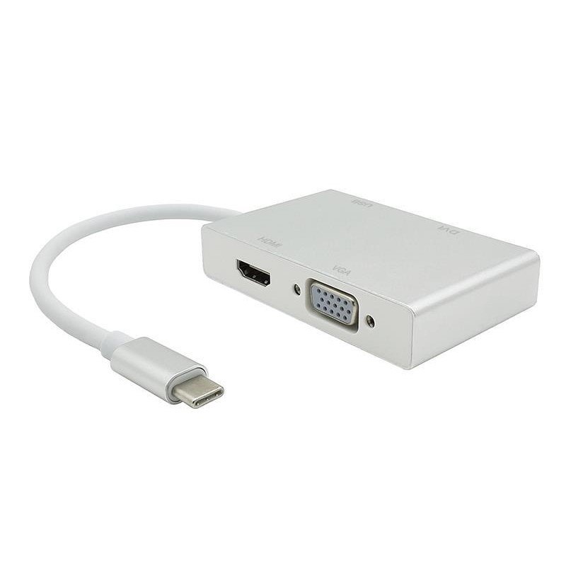 TeknoGreen TKD-866 Type C to HDMI+DVI+VGA+USB Dönüştürücü