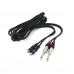 TeknoGreen TKS-903 2×6.3mm Mono 2xRca Erkek-Erkek Kablo 3 mt