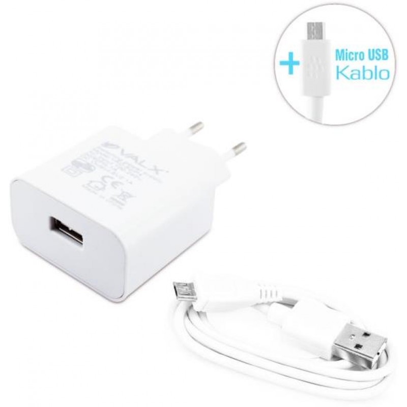 Valx 5V 2.1A Usb Adaptör + Micro Usb Kablo