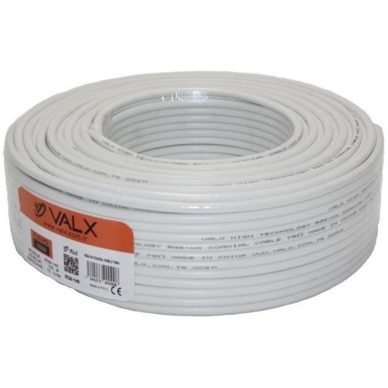 Valx Rg6 U4 Coaxial Kablo 100M ( Jelatinde )